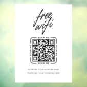 Wifi Network QR Code Black Modern Business Raamsticker (Vel 3)