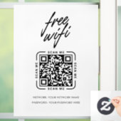 Wifi Network QR Code Black Modern Business Raamsticker (Huis)