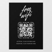 Wifi Network QR Code Black Modern Business Raamsticker (Vel)