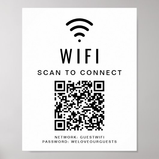 WiFi Network Scan om QR-code te verbinden Poster (Voorkant)