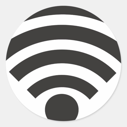 Wifi network symbol ronde sticker (Voorkant)