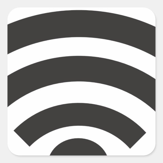 Wifi network symbol vierkante sticker (Voorkant)
