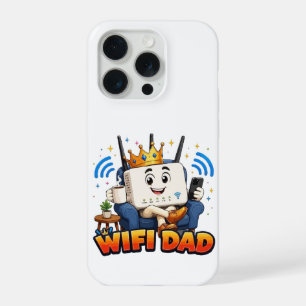 WIFI PAPA Grappig Router Karakter iPhone 15 Pro Case