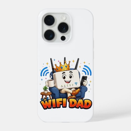 WIFI PAPA Grappig Router Karakter iPhone Hoesje (Achterkant)