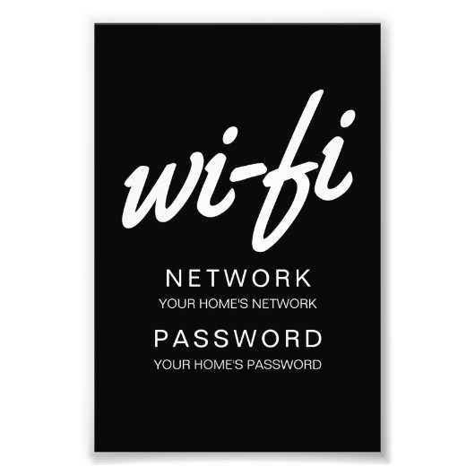Wifi Passcode Afdrukken voor Framing en Weergave Foto Afdruk (Voorkant)