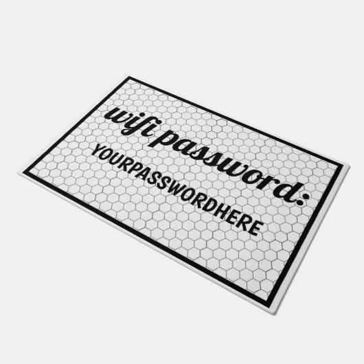 "WiFi Password"-AirBNB- Memory Aid Hex Tegel Deurmat (Schuin)