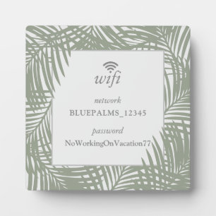 Wifi Password Guest Room Sign in Beach House Green Fotoplaat