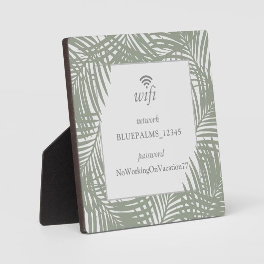 Wifi Password Guest Room Sign in Beach House Green Fotoplaat (Voorkant)