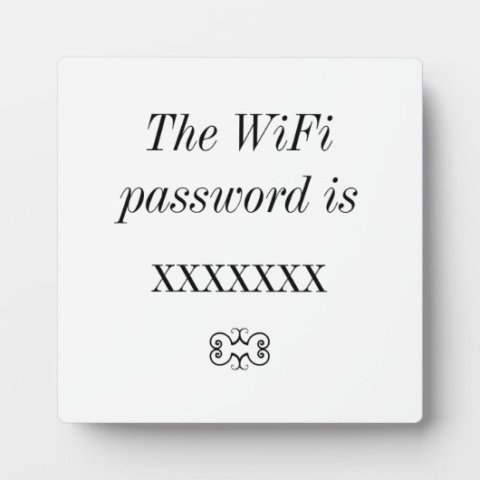 WiFi Password Guest Room Tabletop Plaque Fotoplaat (Voorkant)