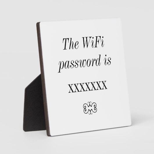 WiFi Password Guest Room Tabletop Plaque Fotoplaat (Voorkant)