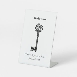 Wifi Password Key Pedestal Sign Reclamebord Met Voetstuk