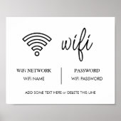 Wifi Password Sign Airbnb Guest Room Sign Poster (Voorkant)
