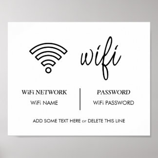 Wifi Password Sign Airbnb Guest Room Sign Poster