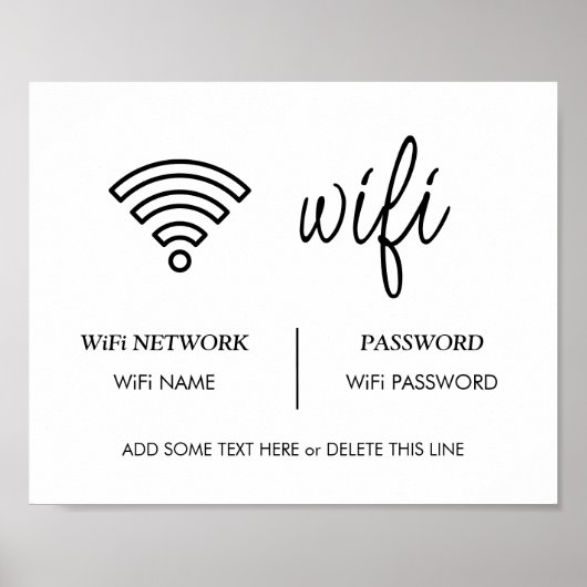 Wifi Password Sign Airbnb Guest Room Sign Poster (Voorkant)