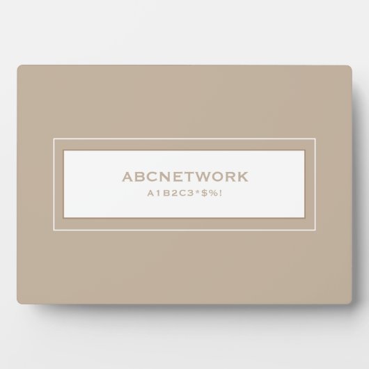 Wifi Password Sign Beige Fotoplaat (voorkant)