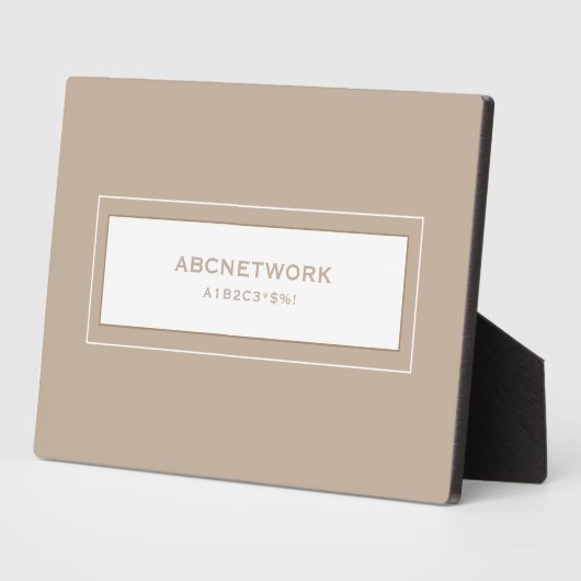 Wifi Password Sign Beige Fotoplaat (Zijkant)