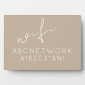 Wifi Password Sign Beige Fotoplaat (voorkant)