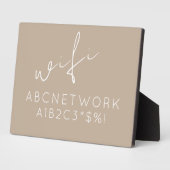 Wifi Password Sign Beige Fotoplaat (Zijkant)