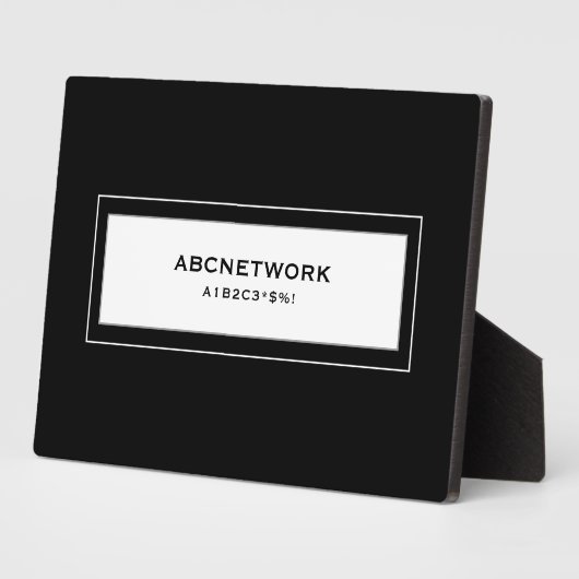 Wifi Password Sign Black Fotoplaat (Zijkant)