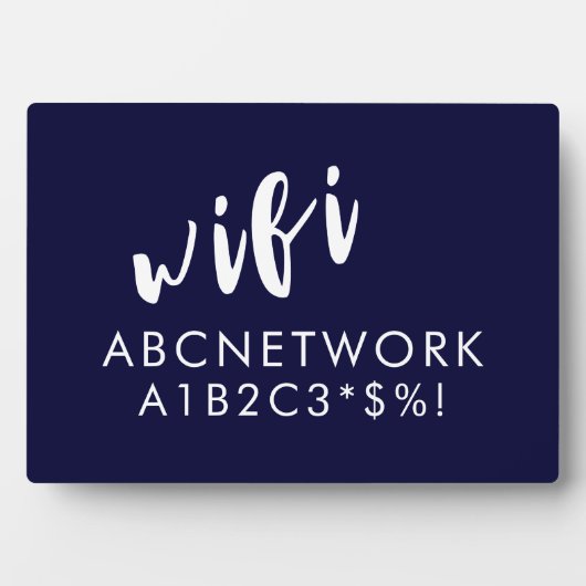 Wifi Password Sign Navy Blue Fotoplaat (voorkant)