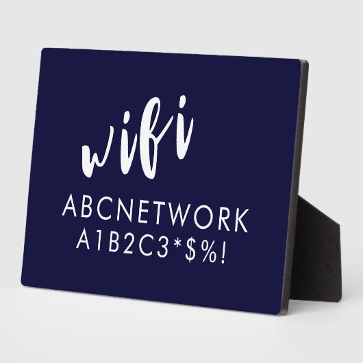 Wifi Password Sign Navy Blue Fotoplaat (Zijkant)