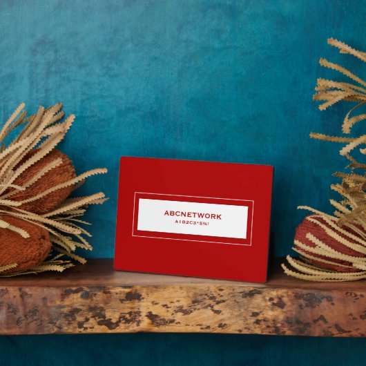 Wifi Password Sign Red Fotoplaat (Zijkant)