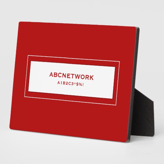 Wifi Password Sign Red Fotoplaat (Zijkant)