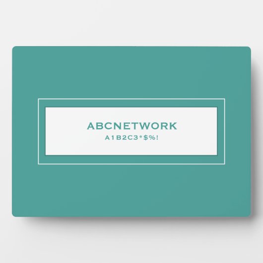 Wifi Password Sign Turqouise Fotoplaat (voorkant)