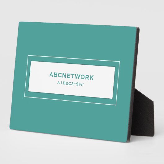 Wifi Password Sign Turqouise Fotoplaat (Zijkant)