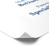 Wifi Password Wedding Sign Navy Blue Calligrafie Poster (Hoek)