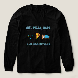 WiFi, Pizza, Naps Life Essentials | Lange mouw Tri-Blend Shirt