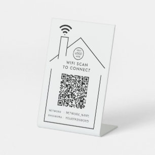 Wifi QR Code Business Logo Scan om Pedesta te verb Reclamebord Met Voetstuk