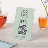 WiFi QR-code Business Logo Scan Sage Reclamebord Met Voetstuk (Insitu)