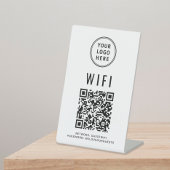Wifi QR Code Business Logo Scan to Connect Reclamebord Met Voetstuk