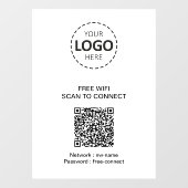  WIFI QR-code en bedrijfslogo raamsticker (Vel)
