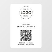 WIFI QR-code en logo raamsticker (Vel)