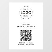  WIFI QR-code en vensterbord met bedrijfslogo Raamsticker (Vel)