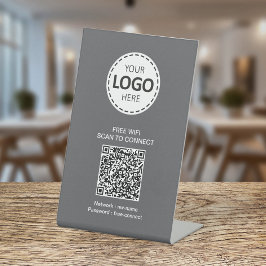 WIFI QR-code en zakelijke Logo Reclamebord Met Voetstuk