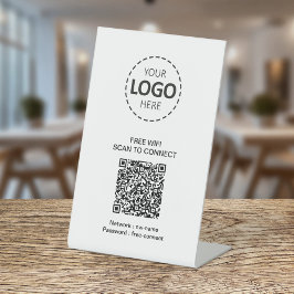 WIFI QR-code en zakelijke Logo Reclamebord Met Voetstuk