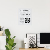 WiFi QR Code Poster Grijs – Scan voor toegang (Thuiskantoor)