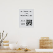WiFi QR Code Poster Grijs – Scan voor toegang (Keuken)