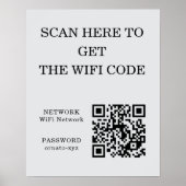 WiFi QR Code Poster Grijs – Scan voor toegang (Voorkant)