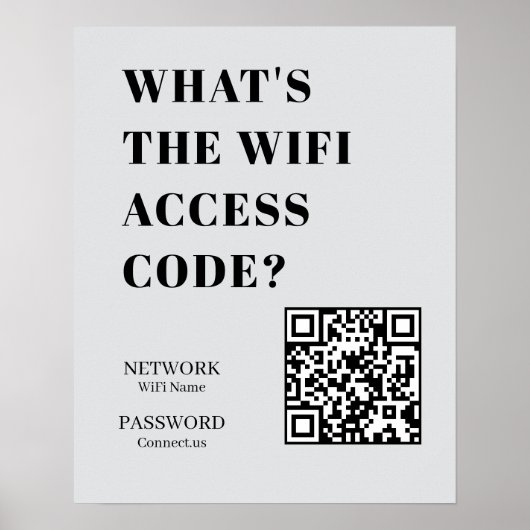 WiFi QR-code poster voor gemakkelijke netwerktoega (Voorkant)