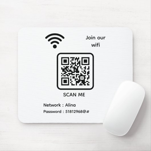 WiFi QR Code Scan me Word lid van ons WiFi-wachtwo Muismat (Met muis)