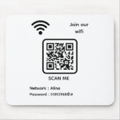 WiFi QR Code Scan me Word lid van ons WiFi-wachtwo Muismat (Voorkant)