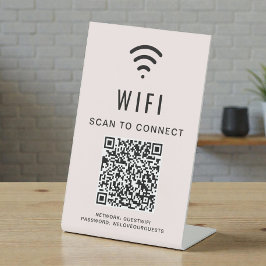 Wifi QR-code scan om roze te verbinden Reclamebord Met Voetstuk