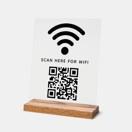 WiFi QR Code Scan om zelfklevende verbinding te ma Acryl Bord (Hoek)