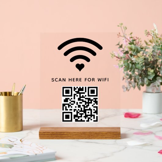 WiFi QR Code Scan om zelfklevende verbinding te ma Acryl Bord (Huwelijk)