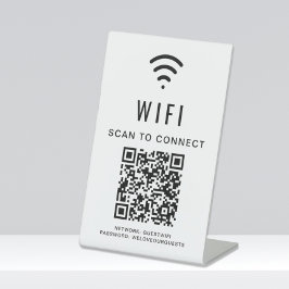 WiFi QR-code scannen naar verbinding Reclamebord Met Voetstuk
