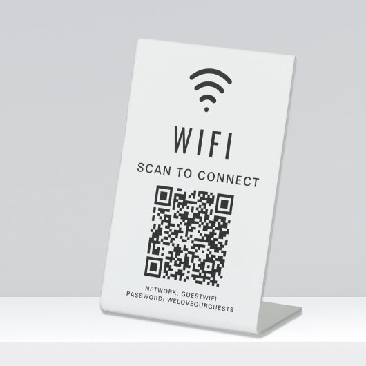 WiFi QR-code scannen naar verbinding Reclamebord Met Voetstuk